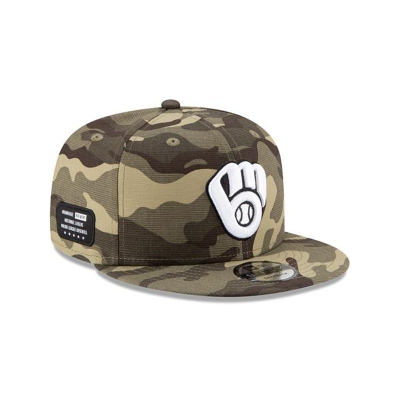 Milwaukee Brewers Gorra | New Era MLB Armed Forces Weekend 9fifty Snapback Cap Mexico - Verdes